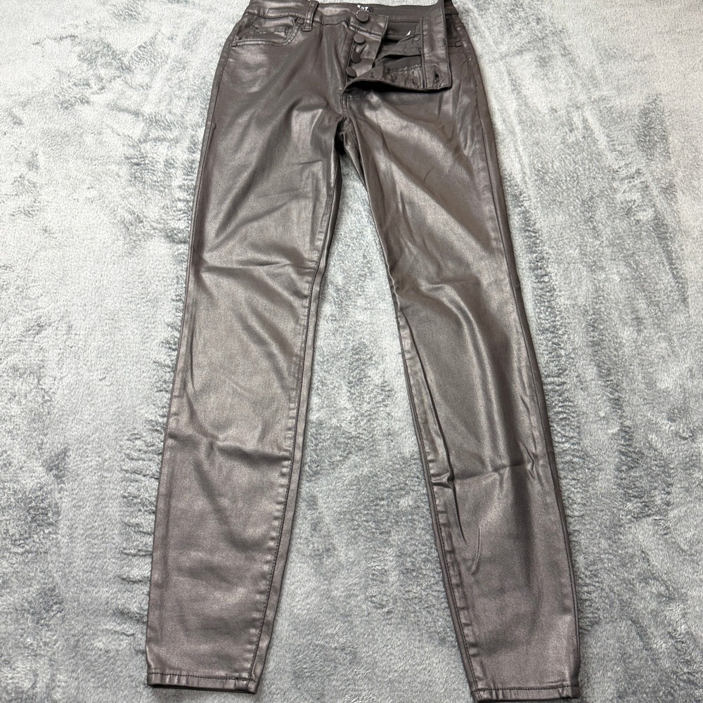 KUT from the Kloth Womens Bronze Metallic Coated Skinny Pants Size 4
